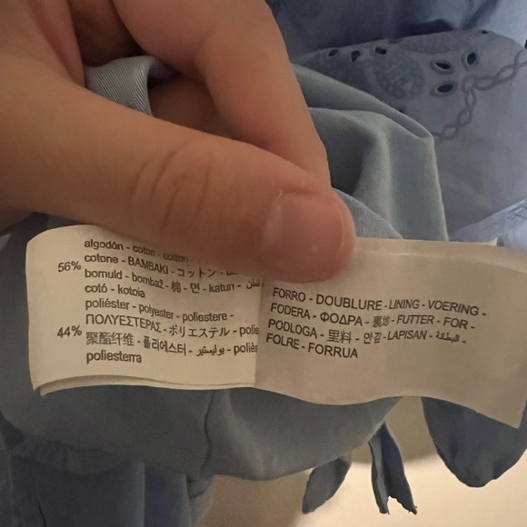 Zara Poplin Dress with Rubberized Embroidery Size M - Picture 5 of 6